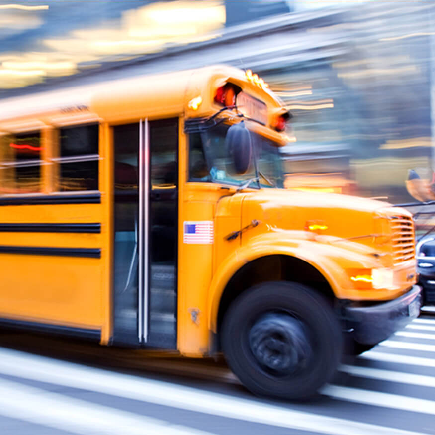 A yellow school bus